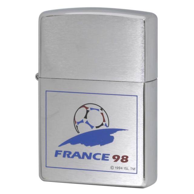 絶版/ヴィンテージ Zippo ジッポー 中古 1997年製造 FIFA WORLD CUP FRANCE 98 キーホルダー付き  [N]未使用・新品