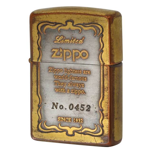 絶版/ヴィンテージ Zippo ジッポー 中古 1993年製造 LIMITED シリアルナンバー入り　シリアルNo.0452  [C]使用感あり傷汚れあり
