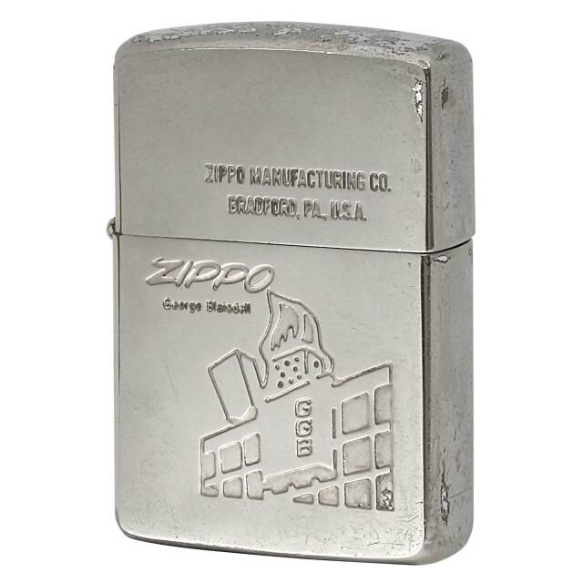 絶版/ヴィンテージ Zippo ジッポー 中古 1991年製造 ジッポ本社ビル  [C]使用感あり傷汚れあり