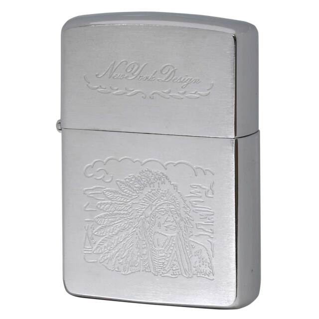 絶版/ヴィンテージ Zippo ジッポー 中古 1993年製造 ニューヨークデザイン インディアン  [A]使用感少なく状態が良い