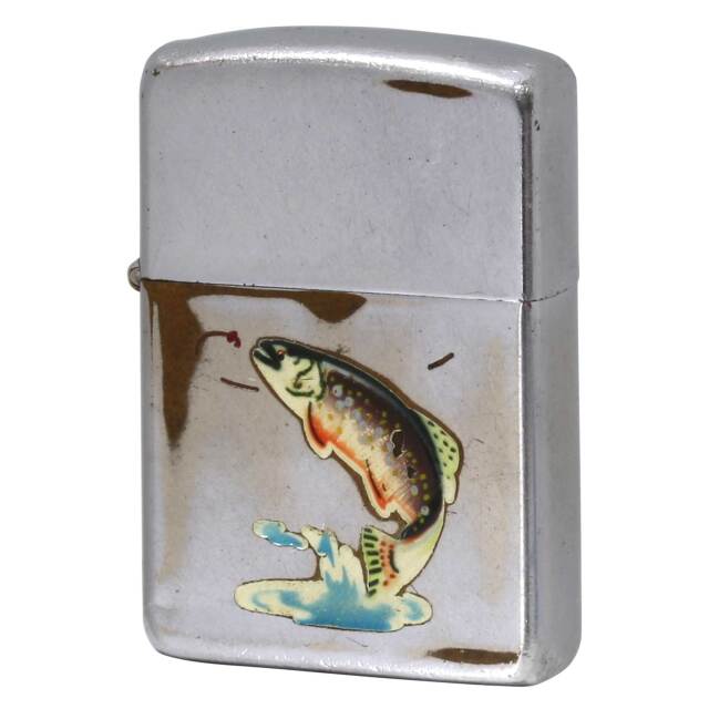 絶版/ヴィンテージ Zippo ジッポー 中古 1949年製造 タウン&カントリー　トラウト　5バレル  [C]使用感あり傷汚れあり