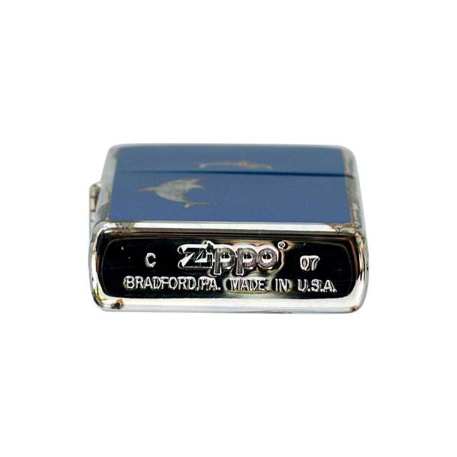 絶版/ヴィンテージ Zippo ジッポー 中古 2007年製造イルカ 青 [S]ほぼ