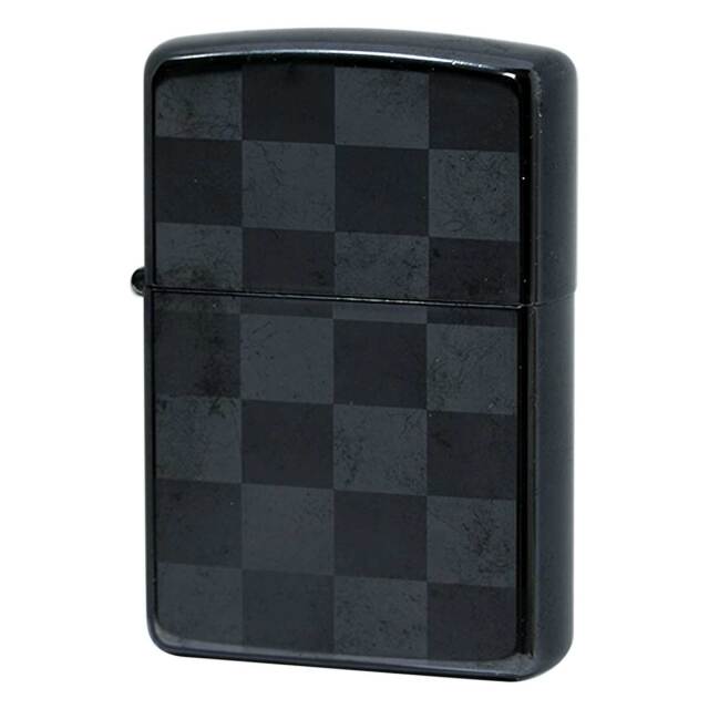 絶版/ヴィンテージ Zippo ジッポー 中古 2013年製造 BK SV チェック柄  [C]使用感あり傷汚れあり