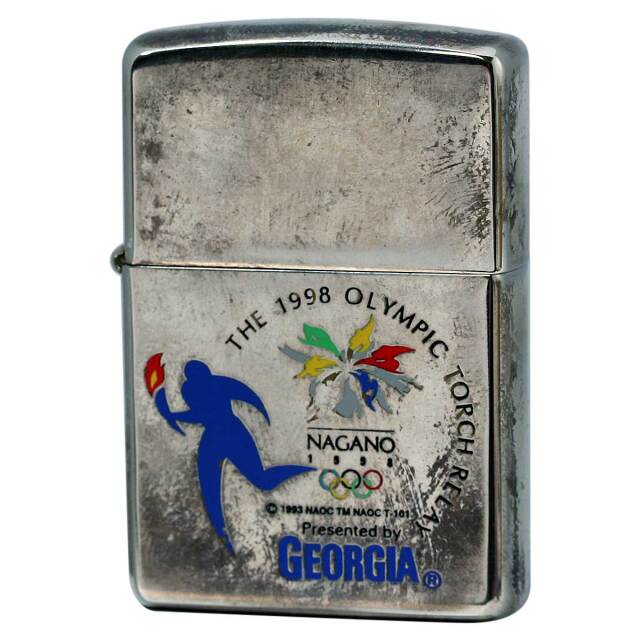 絶版/ヴィンテージ Zippo ジッポー 中古 1997年製造 長野オリンピック1998年トーチリレー GEORGIA  [C]使用感あり傷汚れあり