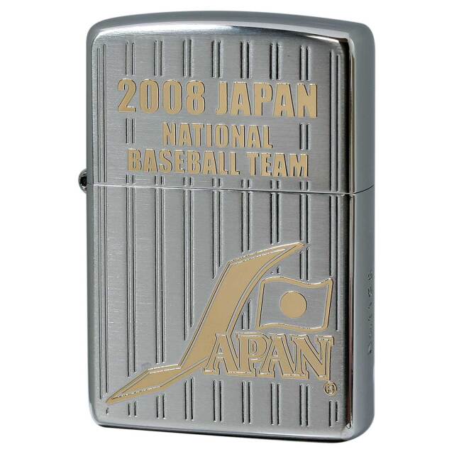 絶版/ヴィンテージ Zippo ジッポー 中古 2008年製造 2008 JAPAN National Baseball Teams シリアルNo.1158  [N]未使用・新品