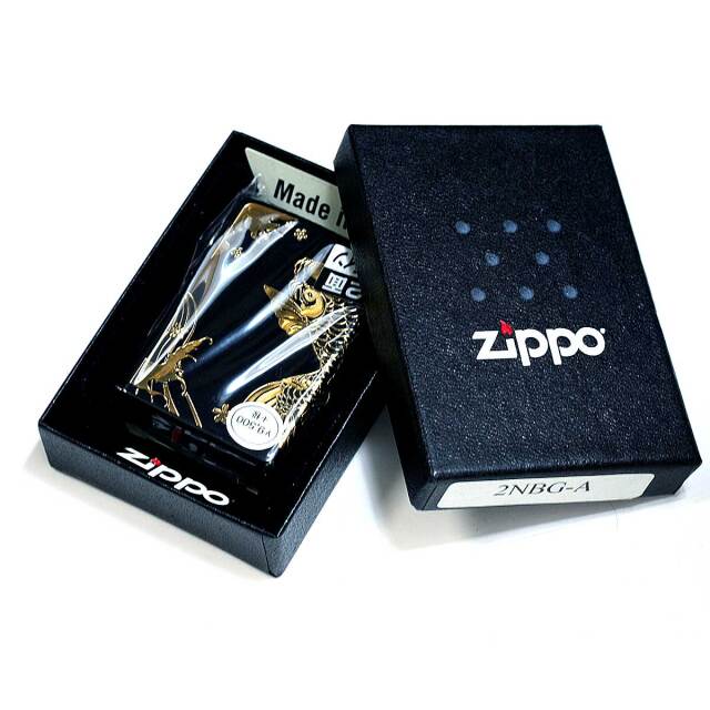 絶版/ヴィンテージ Zippo ジッポー 中古 2014年製造黒マット金鯉