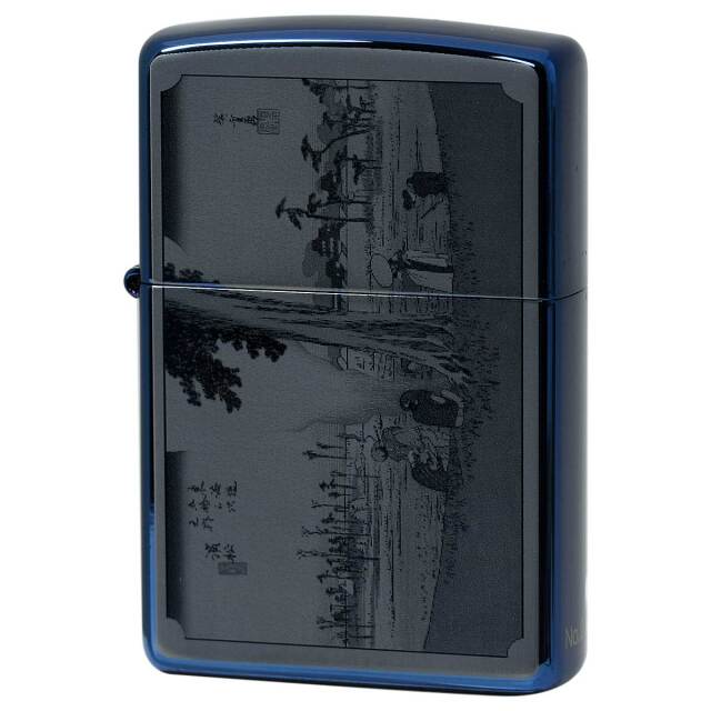 絶版/ヴィンテージ Zippo ジッポー 中古 2002年製造 歌川広重 東海道五拾三次之内濱松 シリアルNo.000  [N]未使用・新品