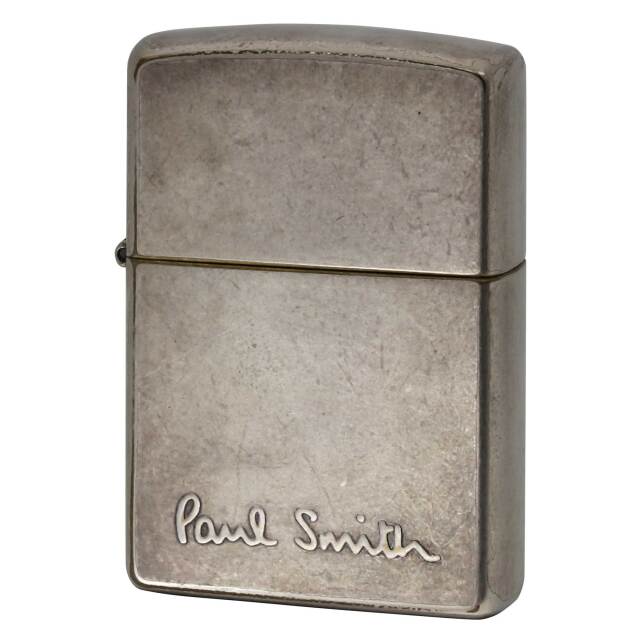 絶版/ヴィンテージ Zippo ジッポー 中古 2002年製造 ZIPPO Paul Smith LOGO 逆エッチング 盛上げ シルバー バレル加工  [B]使用感ありやや傷汚れあり