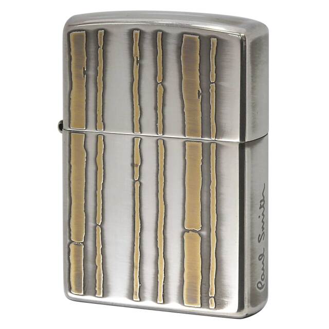 絶版/ヴィンテージ Zippo ジッポー 中古 2007年製造 ZIPPO Paul Smith Bamboo 竹 逆エッチング 盛上げ ゴールド  [S]ほぼ新品同様