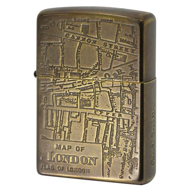 絶版/ヴィンテージ Zippo ジッポー 中古 2009年製造 ZIPPO Paul Smith MAP OF LONDON ロンドンの地図 ブラス  [S]ほぼ新品同様