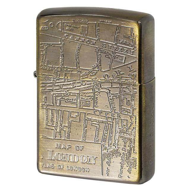 絶版/ヴィンテージ Zippo ジッポー 中古 2009年製造 ZIPPO Paul Smith MAP OF LONDON ロンドンの地図 ブラス  [S]ほぼ新品同様