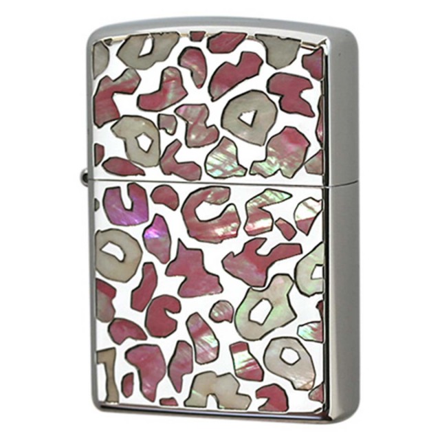 Zippo ジッポー レオパード シェル 貝 インレイ 象嵌 SAFARI ピンク SFR-LB メール便可