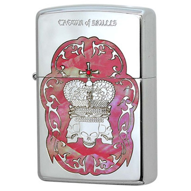 Zippo ジッポー スカル ドクロ 骸骨 シェル 貝 インレイ 象嵌 王冠 クラウン Crown of Skulls COS-B