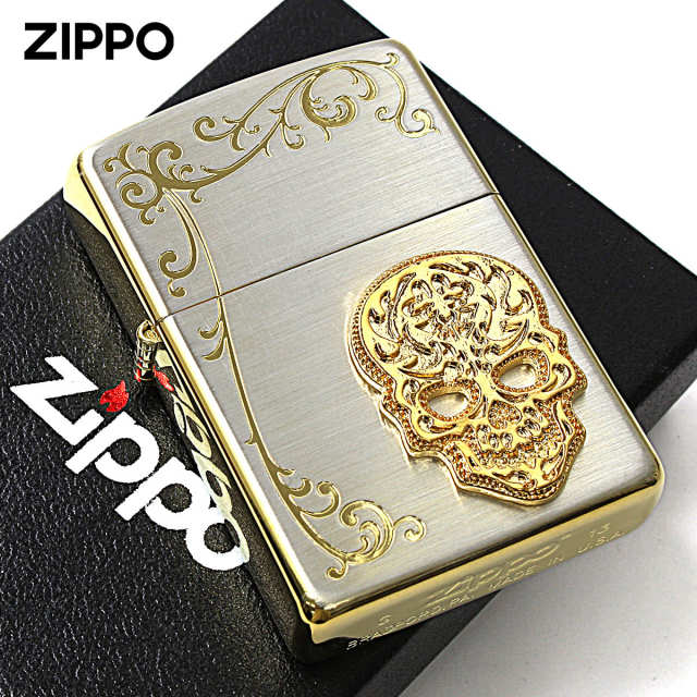 Zippo ジッポー スカル ドクロ 骸骨 アラベスク 唐草 シークレット