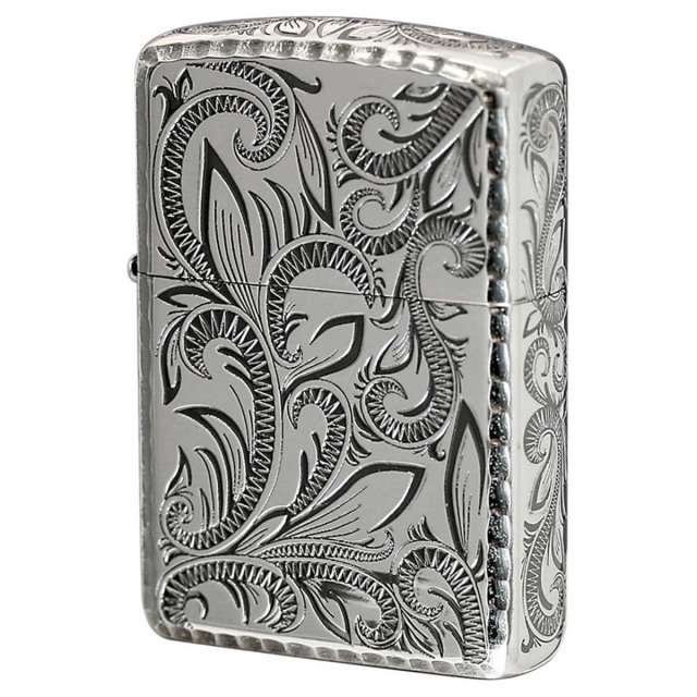Zippo ジッポー アーマー アラベスク 唐草 コーナーリューター加工 両面加工 銀いぶし Classic Arabesque CLA-A