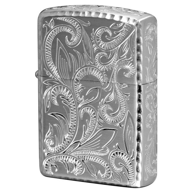 Zippo ジッポー アーマー アラベスク 唐草 コーナーリューター加工 両面加工 銀サテーナ Classic Arabesque CLA-B