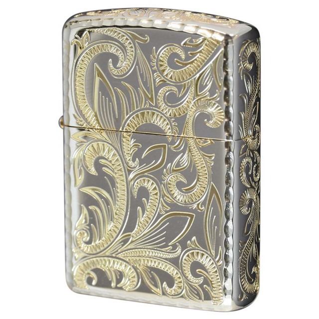 Zippo ジッポー アーマー アラベスク 唐草 コーナーリューター加工 両面加工 シルバーゴールドミラー Classic Arabesque CLA-C