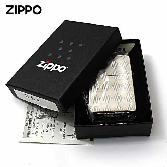 Zippo ジッポー アーガイル柄 シルバー チタンコーティング Titanium