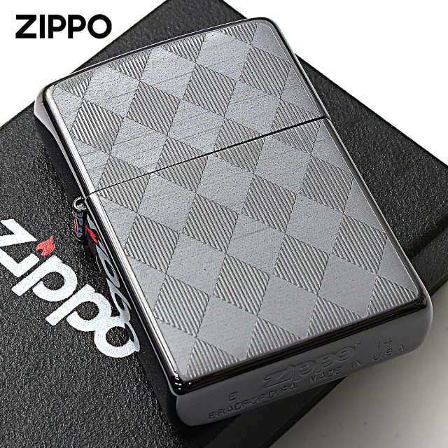 Zippo ジッポー アーガイル柄 ブラック チタンコーティング