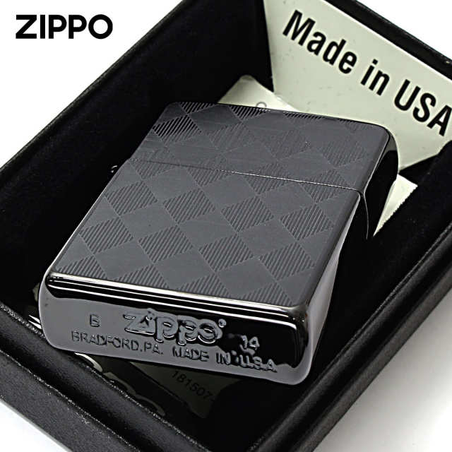 Zippo ジッポー アーガイル柄 ブラック チタンコーティング