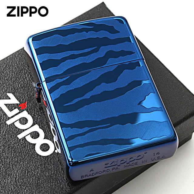 Zippo ジッポー ゼブラ アニマル柄 ブルー チタンコーティング