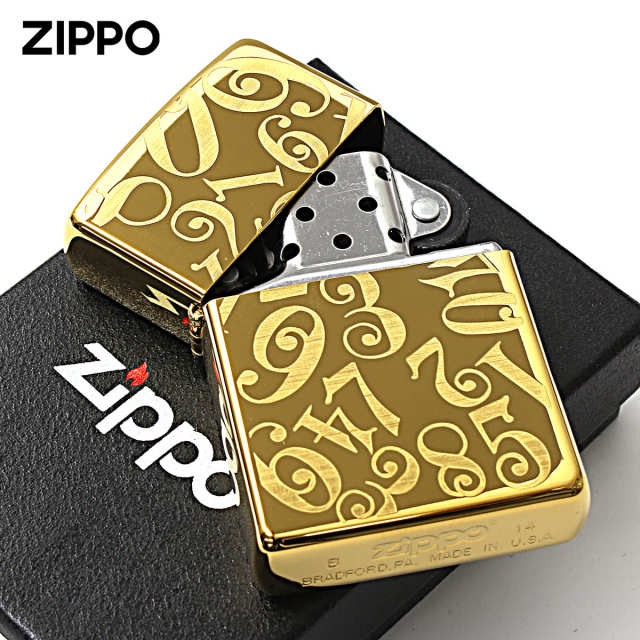 ZIPPO 時計 ライター Watch Face 金 ジッポ おしゃれ スピン加工