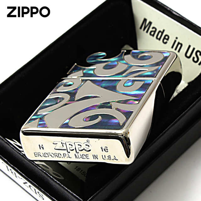 Zippo ジッポー シェル 貝 インレイ 象嵌 ダイアル 数字