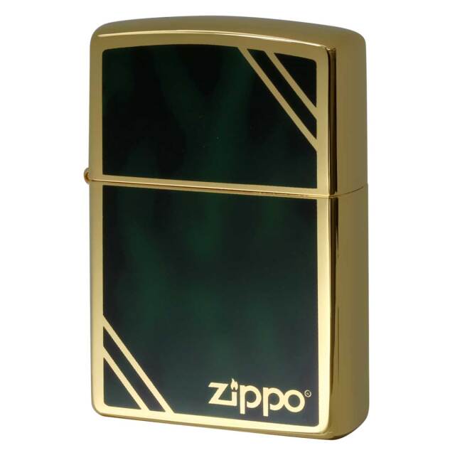Zippo ジッポー Marvel マーブル グリーン ジッポロゴ ダイヤゴナルライン ゴールドタンク ZGD-MGR