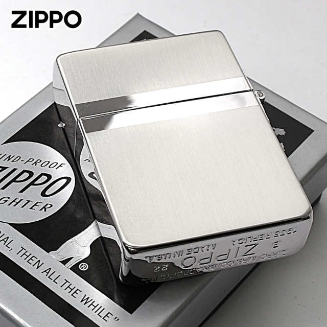 Zippo ジッポー 1935レプリカ ミラーライン 銀メッキ サテーナ SV