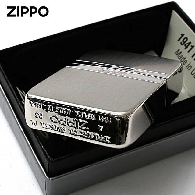 Zippo ジッポー 1941レプリカ ミラーライン 銀メッキ サテーナ SV