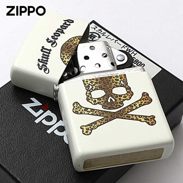 Zippo ジッポー スカル ドクロ 骸骨 レオパード柄 ホワイトマット