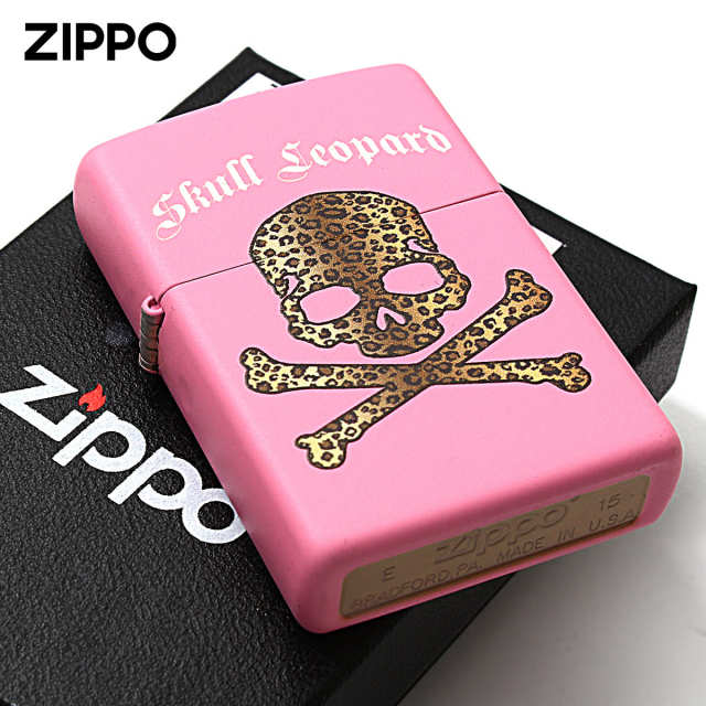 Zippo ジッポー スカル ドクロ 骸骨 レオパード柄 ピンクマット