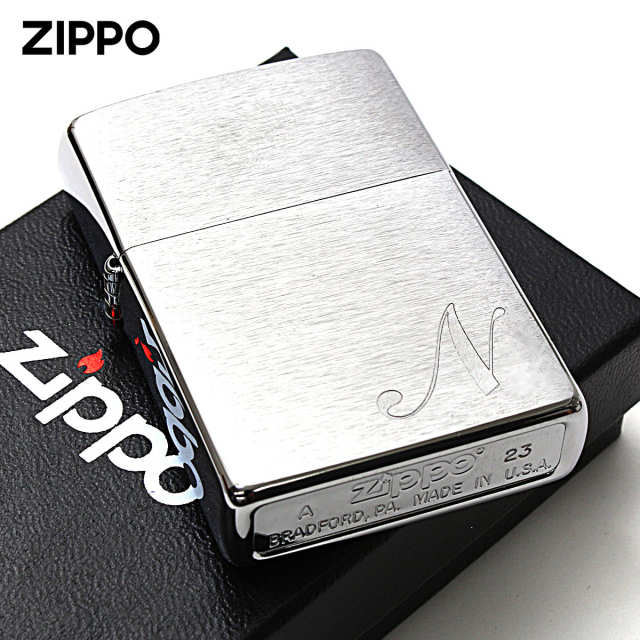 Zippo ジッポー イニシャル アルファベット レーザー US加工 N メール