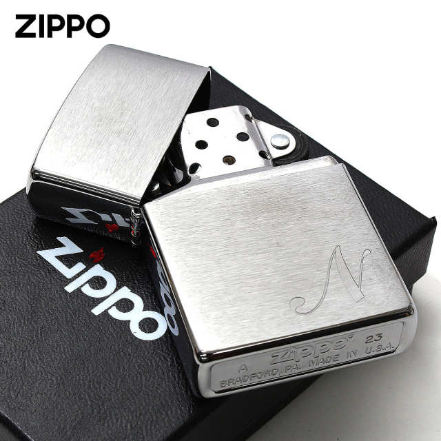 Zippo ジッポー イニシャル アルファベット レーザー US加工 N メール