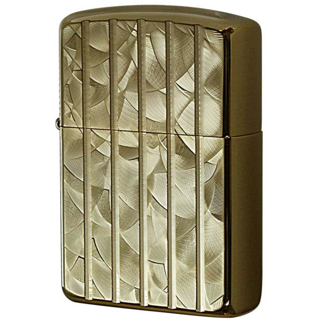 Zippo ジッポー アーマー ウェーブカット 両面加工 彫刻 金メッキ ARMOR Wave Cut 162GWCA