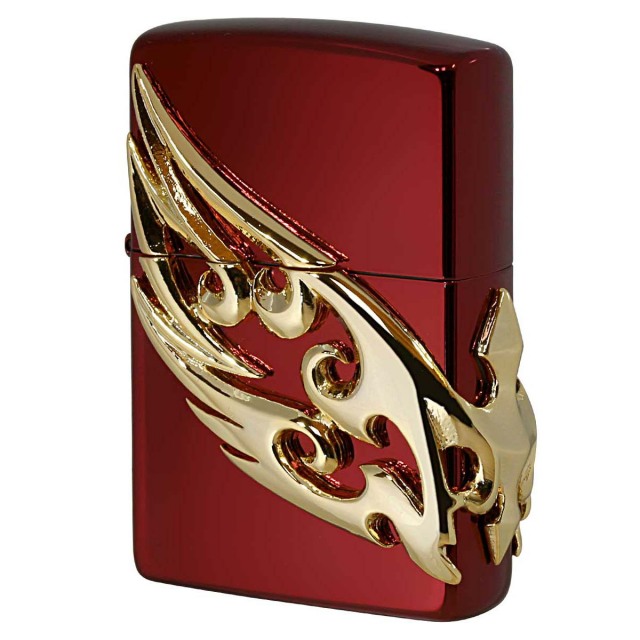 Zippo ジッポー ウイング 羽 メタル 3面連続メタル レッドイオンコーティング WING METAL RDG