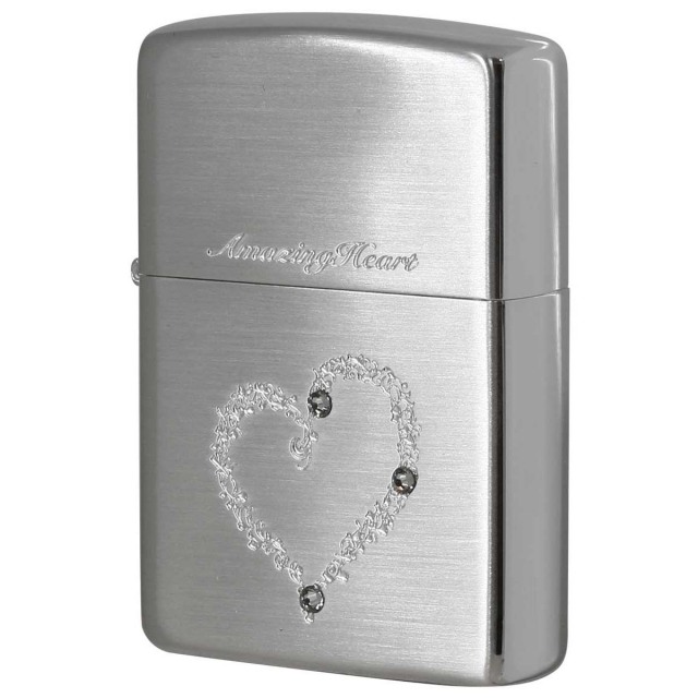 Zippo ジッポー アメージングハート スワロフスキー 銀メッキ Amazing Heart SS メール便可