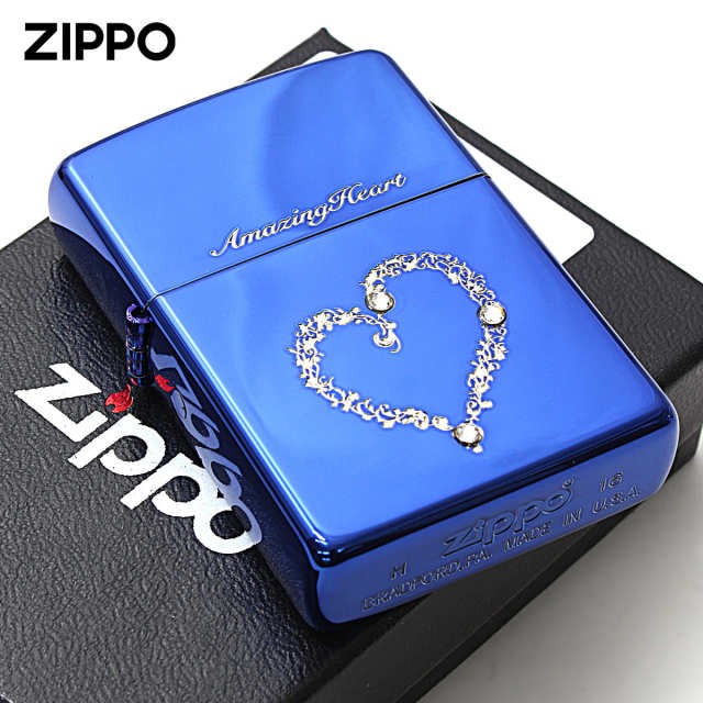 Zippo ジッポー アメージングハート スワロフスキー ブルー Amazing