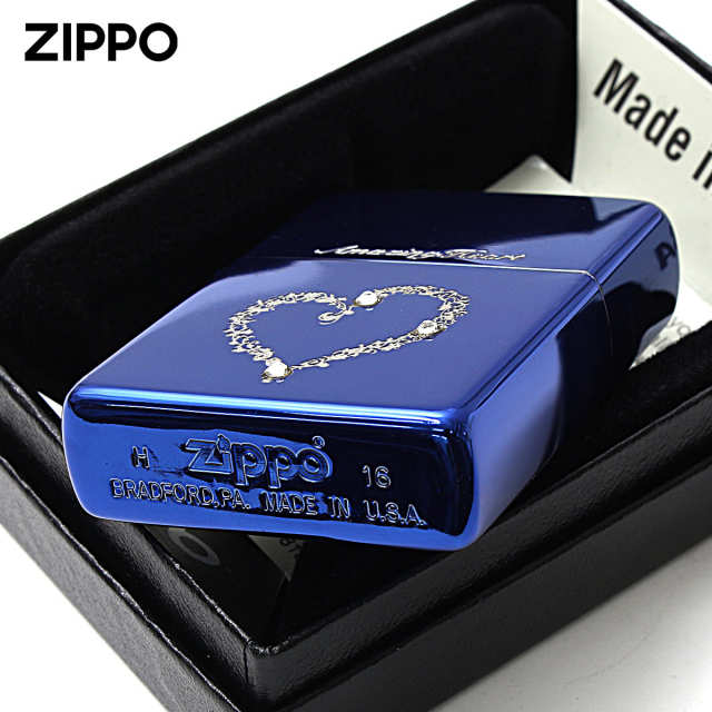 Zippo ジッポー アメージングハート スワロフスキー ブルー Amazing