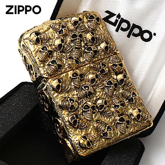 Zippo ジッポー スカル ドクロ 骸骨 スカルジャケット 金イブシ