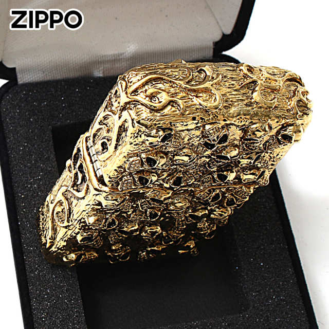 Zippo ジッポー スカル ドクロ 骸骨 スカルジャケット 金イブシ Skull