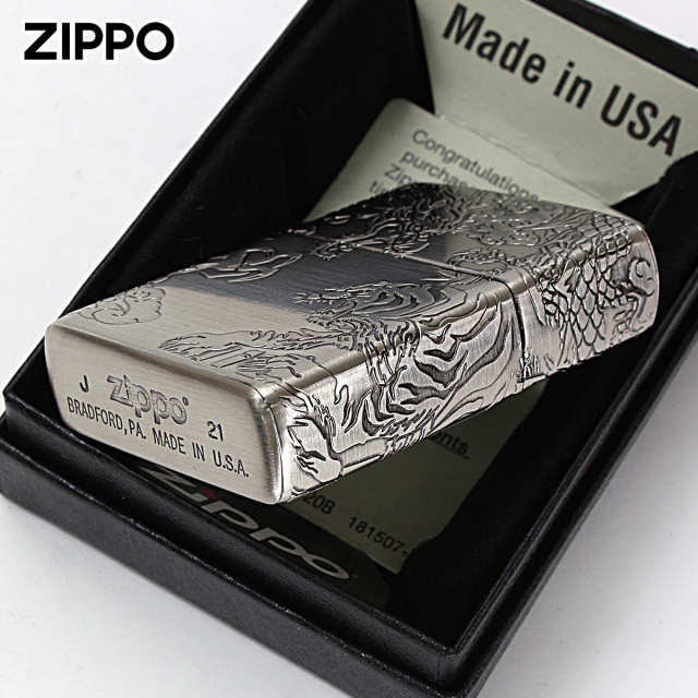 Zippo ジッポー 龍虎 ドラゴン タイガー 4面連続デザイン ニッケル
