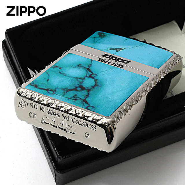 Zippo ジッポー アーマー 大理石調 マーブル柄 ターコイズ