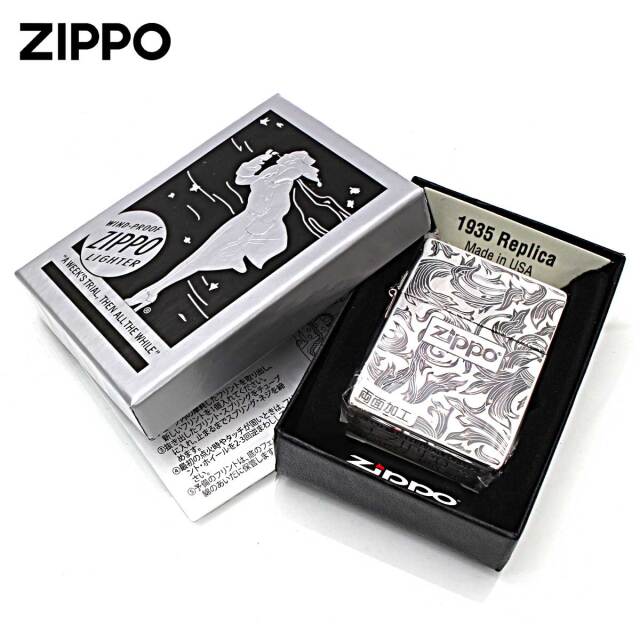 Zippo 1935 Replica ターコイズ付き　手彫り　唐草 Zippo 1935 Replica ターコイズ付き手彫り唐草
