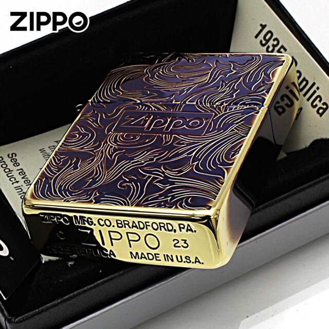 Zippo ジッポー 1935レプリカ アラベスク 唐草 両面加工 Arabesque 金