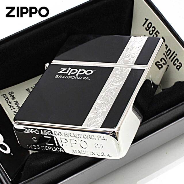 Zippo ジッポー 1935レプリカ バーティカル アラベスク 唐草 両面加工