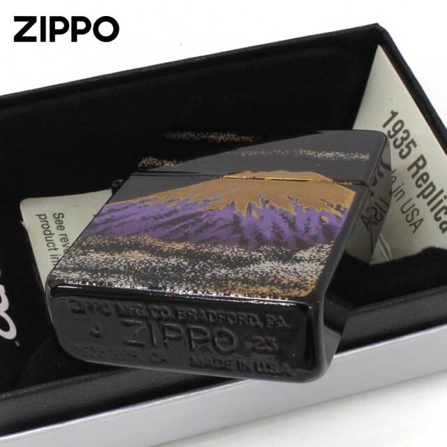 Zippo ジッポー 1935レプリカ 蒔絵 伝統工芸 ゴールドタンク 富士山