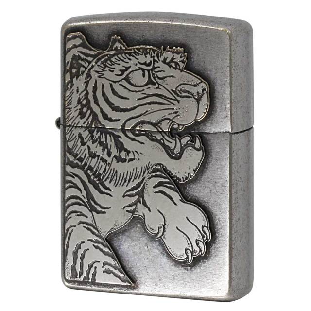 Zippo ジッポー 龍虎 タイガー ドラゴン メタルプレート貼り Metal Plate 虎NIB