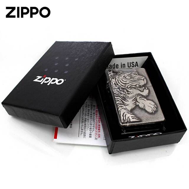 Zippo ジッポー 龍虎 タイガー ドラゴン メタルプレート貼り Metal