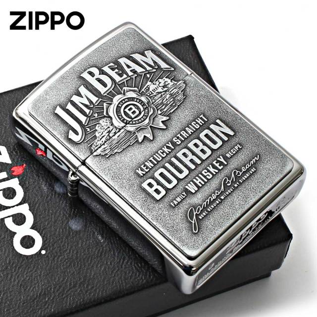 Zippo ジッポー ジムビーム 酒 ロゴ クロムメッキ エンブレム